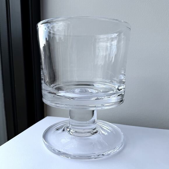 Simon Pearce Glass Medium Nantucket Hurricane Pillar Candleholder - 7”H